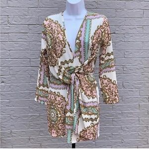 Elegant Wrap Dress with Intricate Patterns